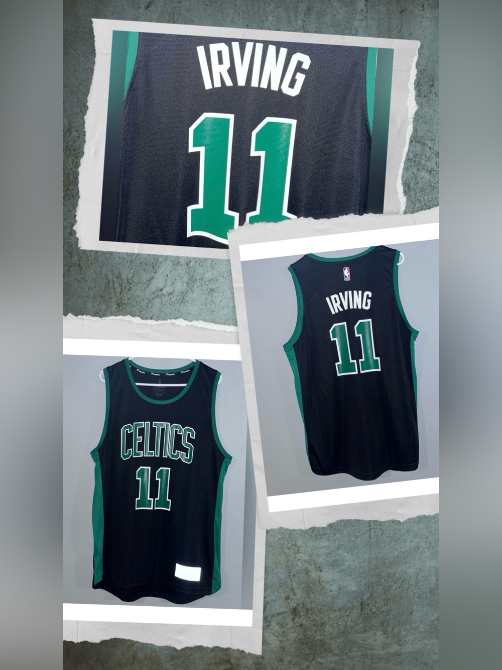 Boston Celtics No. 11 Kyrie Irving Black Statement Edition Throwback NBA Jersey